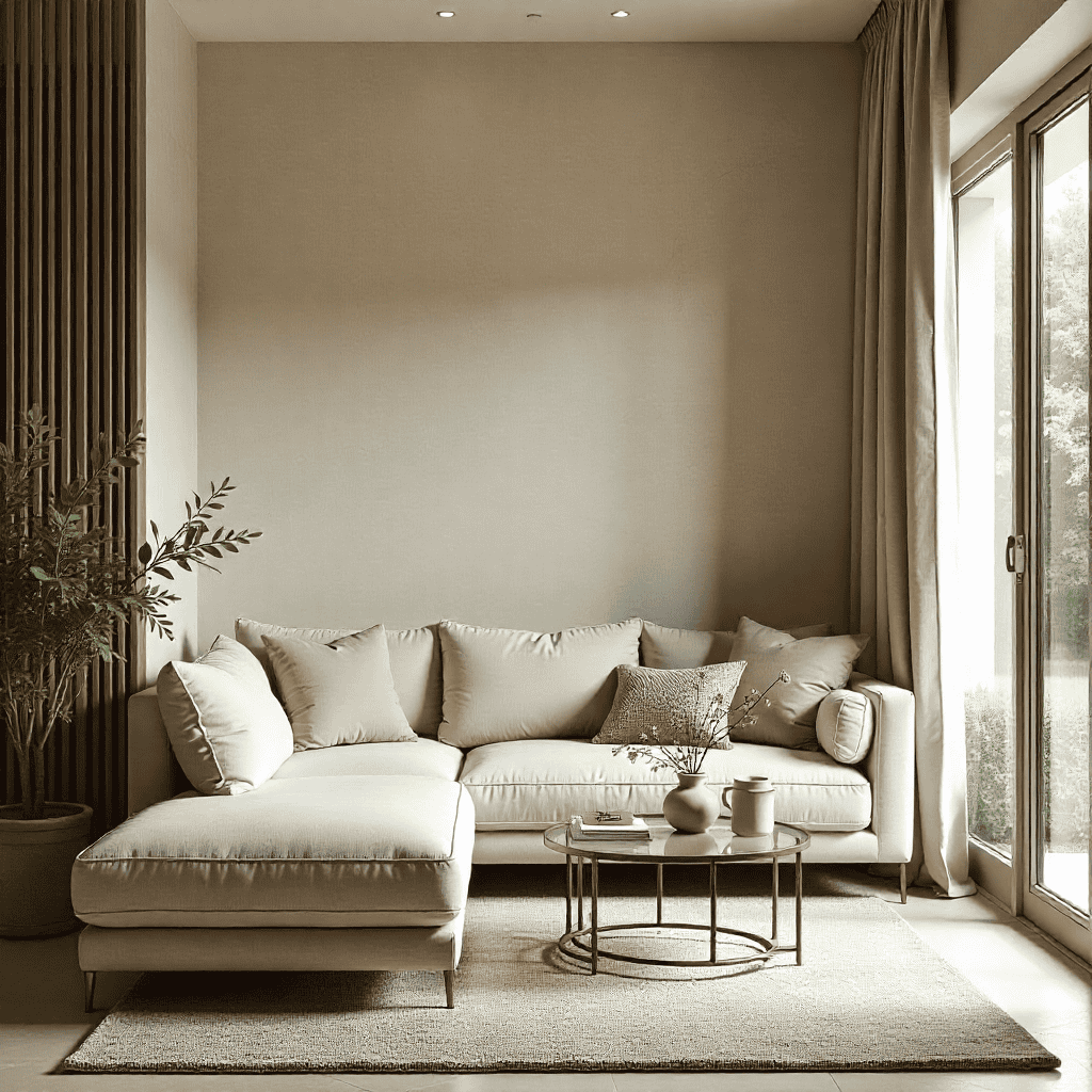 Área social con mobiliario curatorial